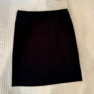 BCBGMaxAzria Black Pencil Skirt with Button Detail